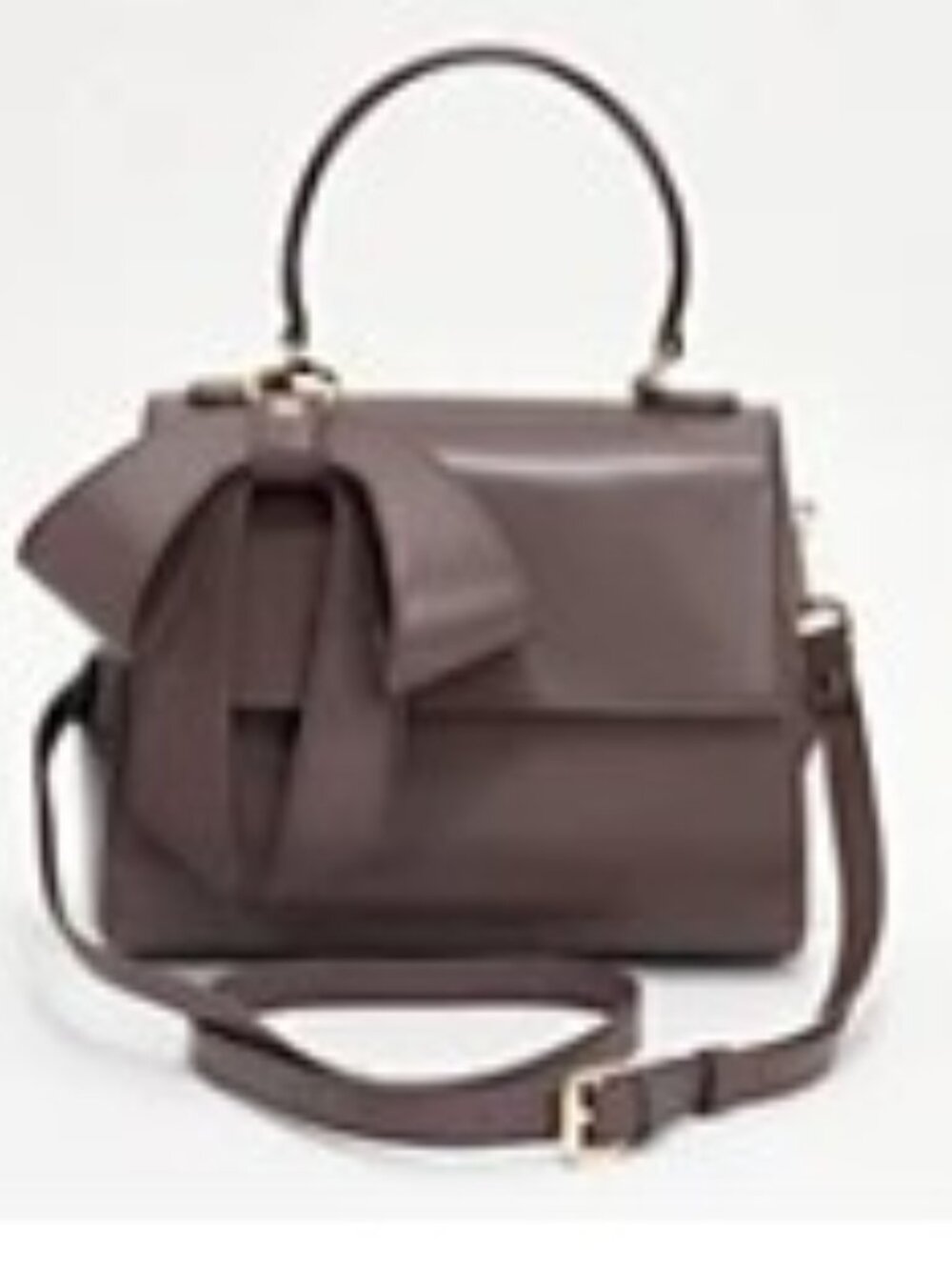 Gunas New York Coffee Bean Brown Faux Leather Convertible Satchel Crossbody NEW!